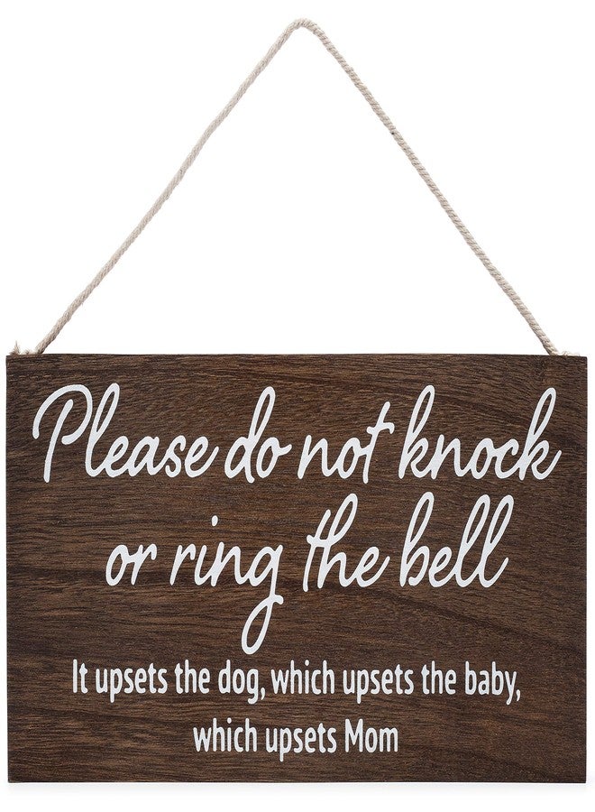 Pulse Brands Baby sleeping sign for front door - Please do not knock or ring the bell, it upsets the dog, which upsets the baby, which upsets mom - No soliciting sign for house - Do not ring doorbell sign - Image 1